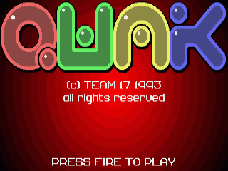 Qwak title screen for Amiga
